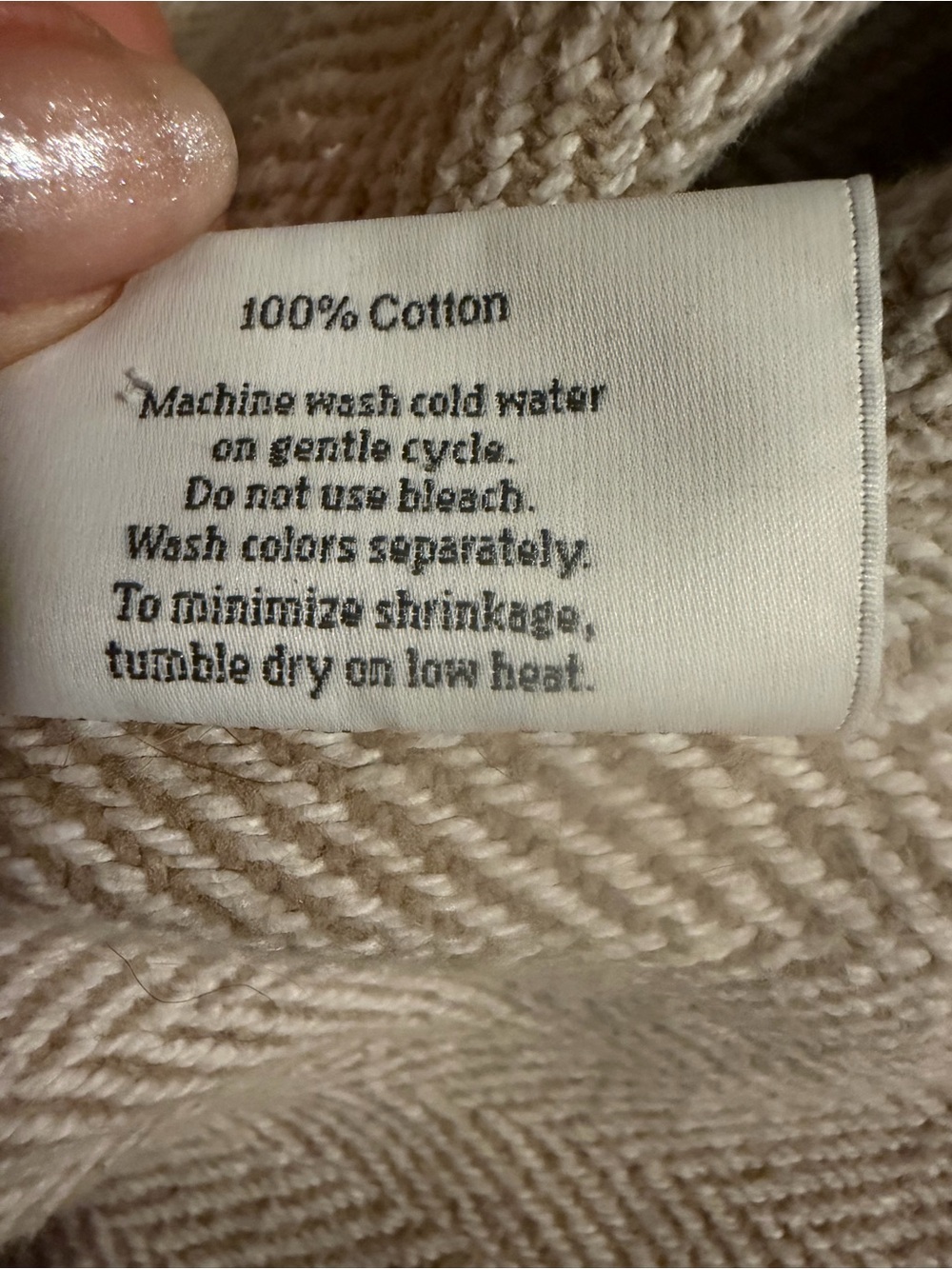 Sferra White Willow Chevron Jacquard Cotton Throw Blanket - Picture 7 of 10